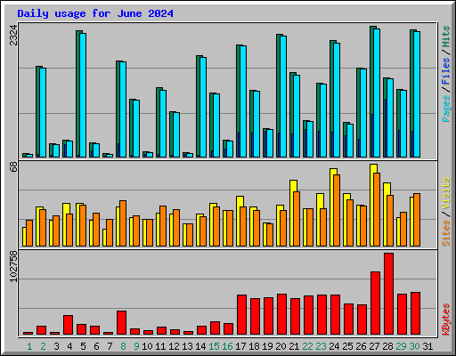 Daily usage for June 2024