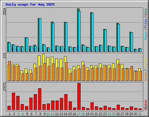 Daily usage for May 2025