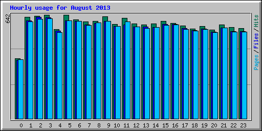 Hourly usage for August 2013