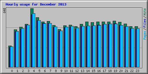 Hourly usage for December 2013
