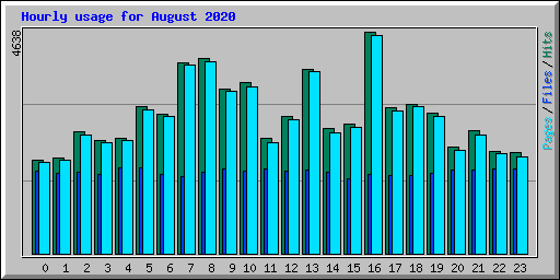 Hourly usage for August 2020
